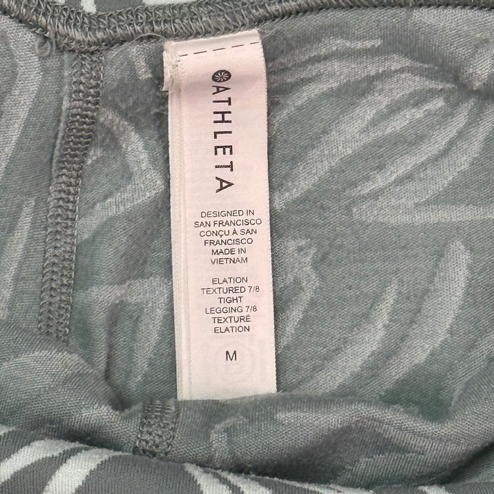 Athleta Elation Textured 7/8 Tight Leggings Floral Print High‎ Rise Womens M - Picture 3 of 9